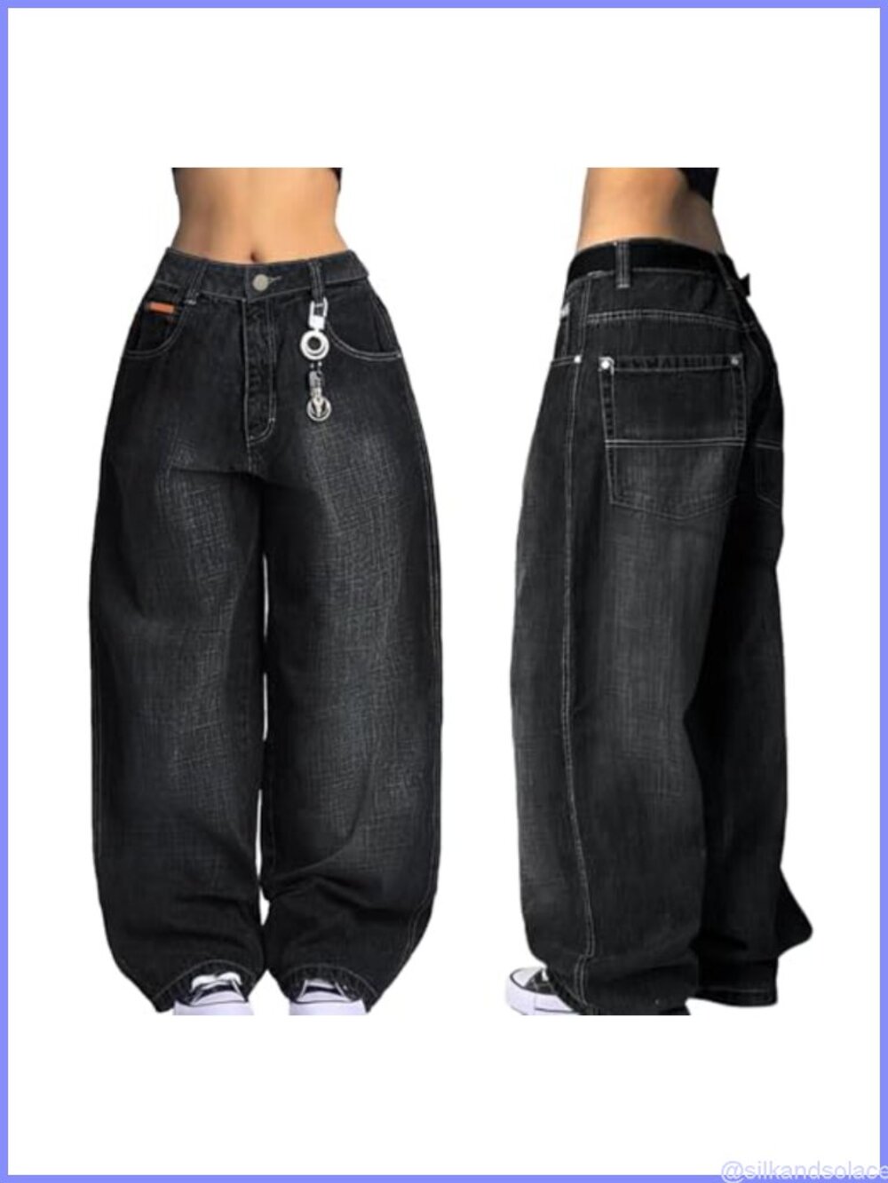 Low Rise Baggy Jeans Y2K Skater Denim Oversized Streetwear Pants for Women